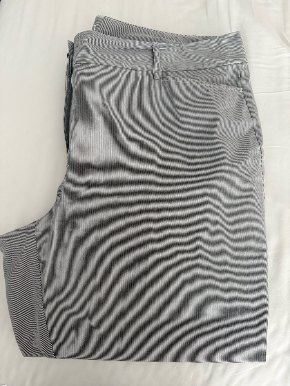 Loft Pinstripe Cropped Casual Pants